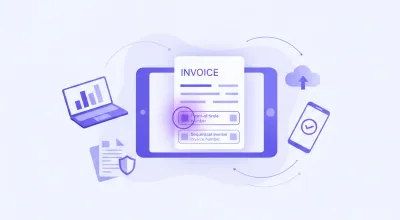 Ilustración profesional de una factura electrónica con punto de venta y numeración correlativa