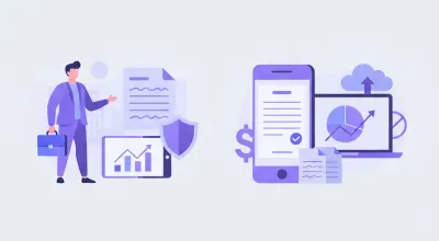 Ilustración conceptual comparando a un individuo facturando frente a una estructura empresarial, representando persona humana vs persona jurídica
